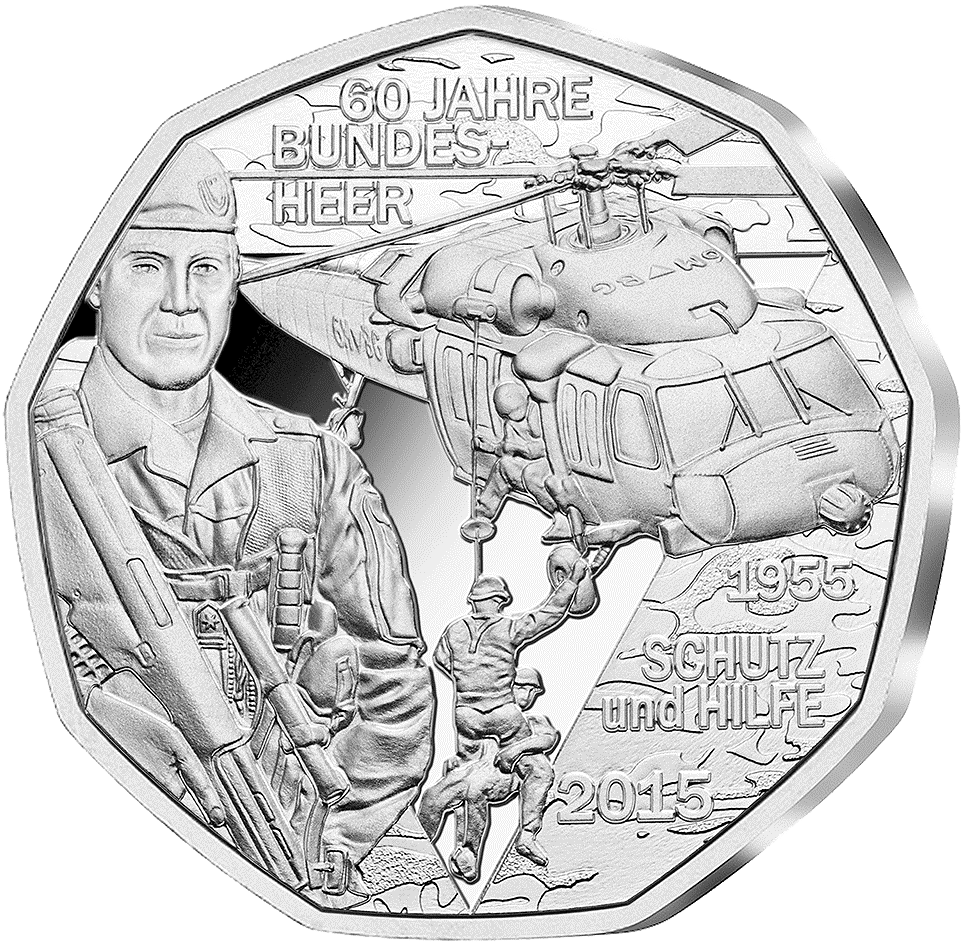 5-Euro-Silbermünze 2015 ''60 Jahre Bundesheer''