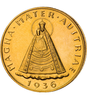 Die 100 Schilling "Magna Mater Austriae" 1935-1938 aus edlem Gold!