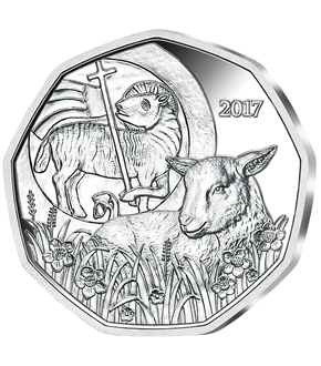 5-Euro-Silbermünze 2017 ''Das Osterlamm''