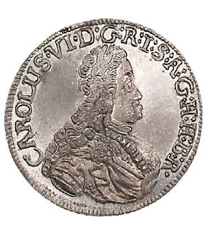 Original-Silbermünze des römisch-deutschen Kaisers Karl VI.