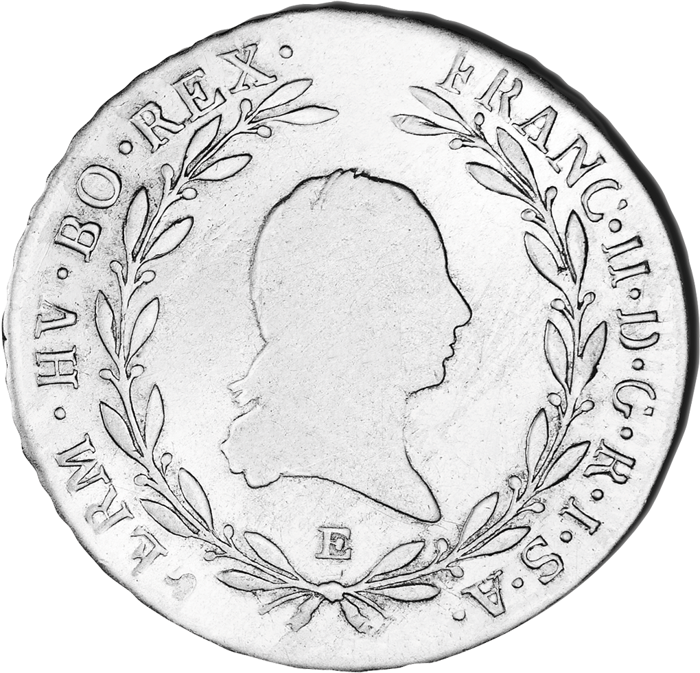 Komplett-Set aller vier 20-Kreuzer-Münzen von Franz II./I.