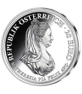 20-Euro-Silbermünze 2018 ''Maria Theresia – Milde und Gottvertrauen''