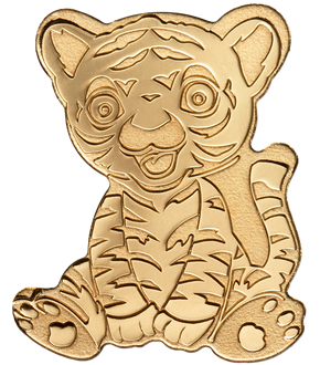 Gedenkmünze ''Tiger'' aus reinstem Gold (999,9/1000)!