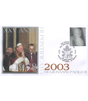 Äußerst seltener Ersttags-Gedenkbrief mit Silber-Briefmarke ''Papst Johannes Paul II.''