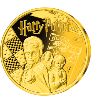 Zauberhafte Gedenkprägung ''Harry Potter und seine Freunde'' aus echtem Gold