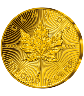 Offizielle Goldmünze "Maple Leaf" aus Kanada