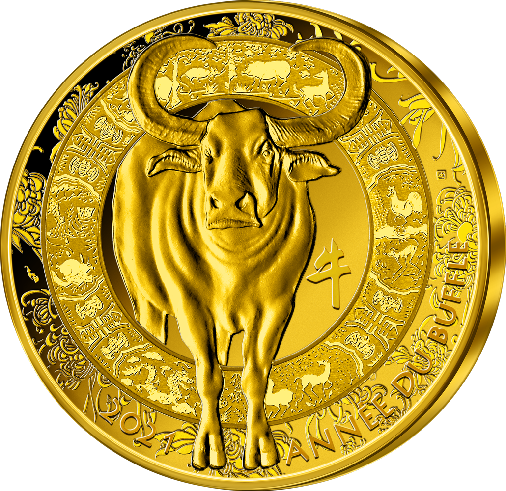 Frankreichs 50-Euro-Goldmünze "Jahr des Büffels" 2021