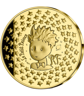 Frankreichs 5-Euro-Goldmünze ''75 Jahre Der kleine Prinz von Antoine de Saint-Exupery''