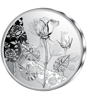 10-Euro-Silbermünze "Die Rose" im Blister