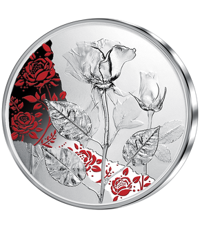 10-Euro-Silbermünze 2021 "Die Rose" mit Teilkolorierung