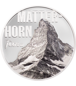 Hoch-Relief-Gedenkmünze "Matterhorn" aus reinem Silber