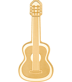 Gold-Gedenkmünze "Gitarre" in Shape-Form