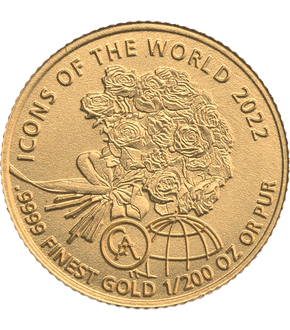Kleingold-Münze "Rosenstrauß" aus reinstem Gold
