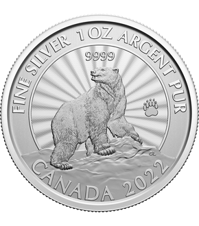 1 Unze Silbermünze "Majestätischer Eisbär" aus Kanada