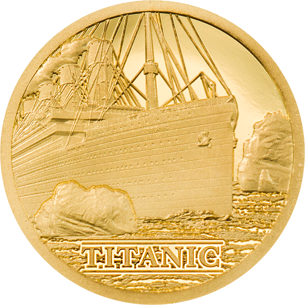 Gedenkmünze "Titanic" aus reinstem Gold (999,9/1000)