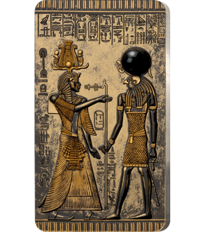 Silber-Barrenmünze "Icons of Heritage - Ägypten" mit Gold-Veredelung und Onyx