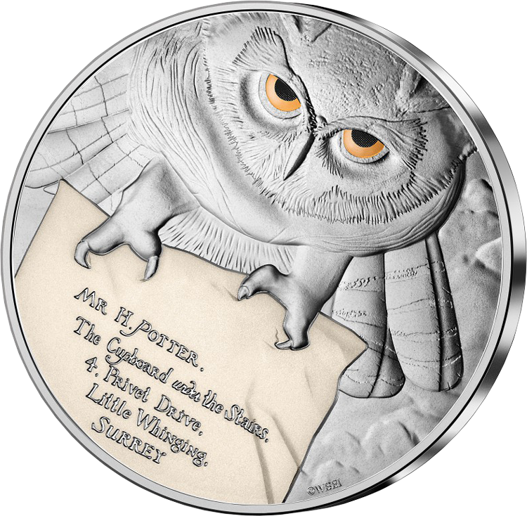 50-Euro-Silbermünze "Brief aus Hogwarts" aus Frankreich