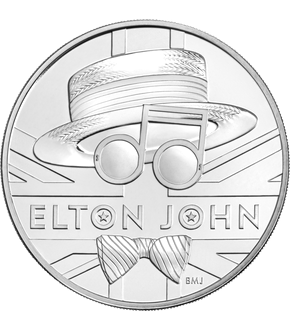 Exklusive 5-Pfund-Münze "Elton John" aus dem Vereinigten Königreich