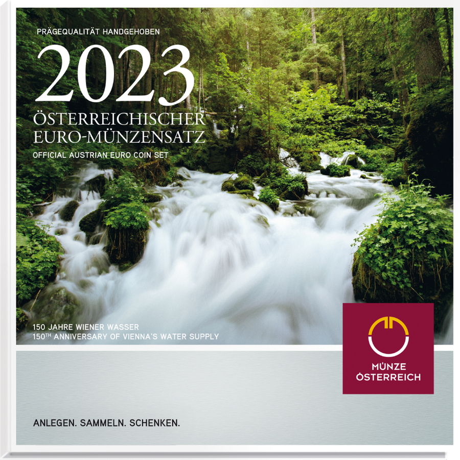 Österreichs Kleinmünzensatz 2023 in der Qualität "handgehoben"