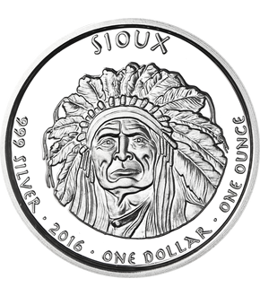 Gedenkmünze "Native Indian Sioux Dollar" aus reinem Silber