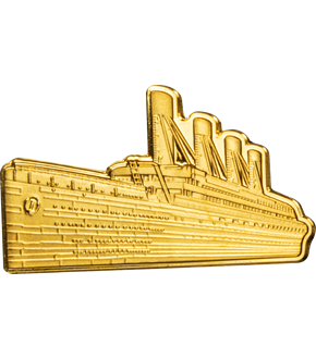 1-Gramm-Goldmünze "R.M.S. Titanic" in außergewöhnlicher Form