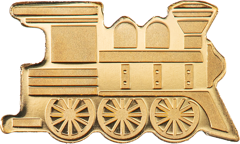 Shape-Münze "Dampflokomotive" aus reinstem Gold