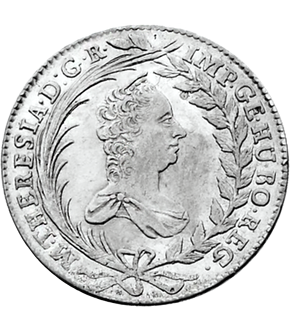 2er Set 20-Kreuzer und 20-Krajczar-Silbermünzen von Maria Theresia
