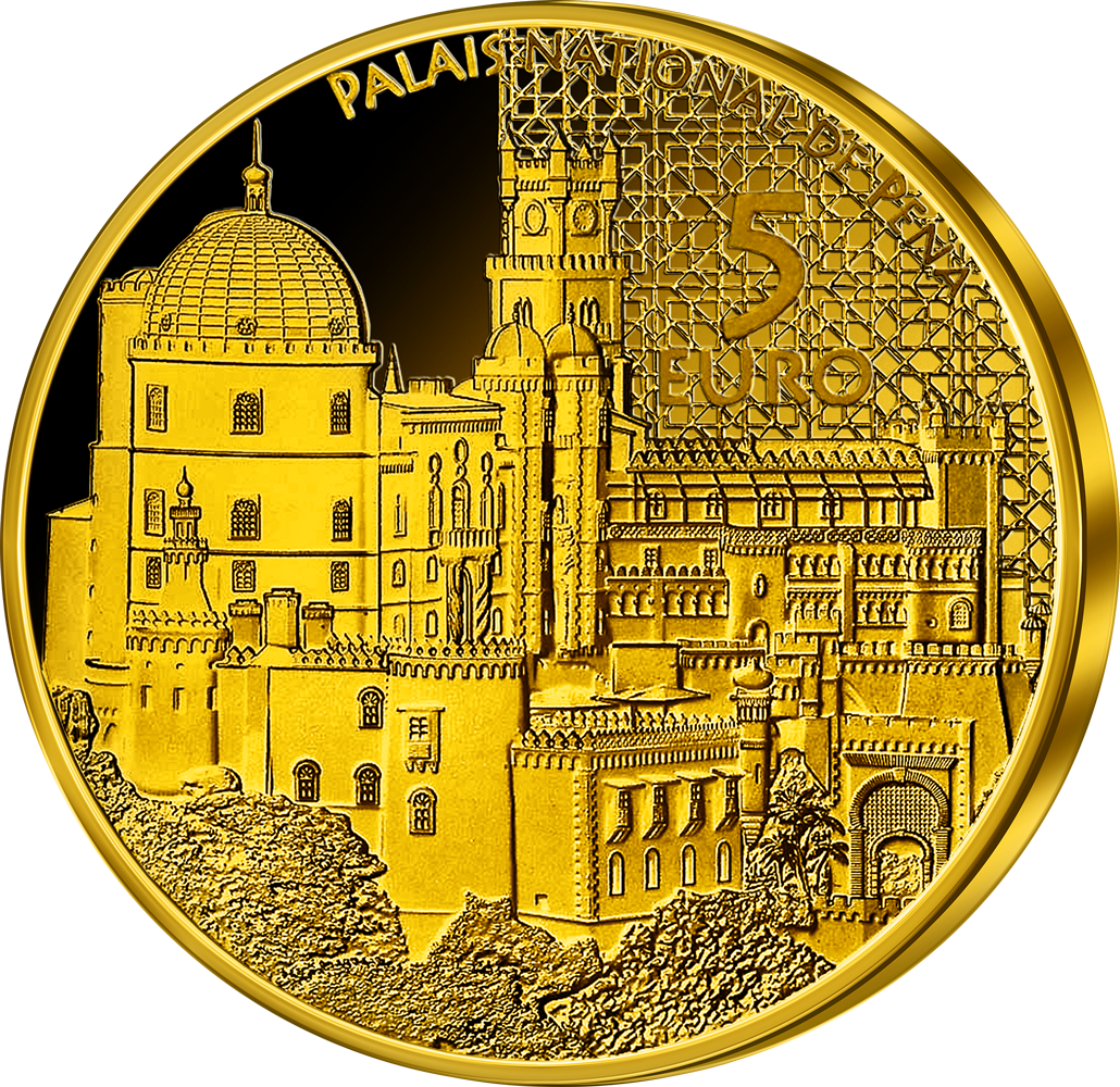 Frankreichs 5-Euro-Goldmünze "Nationalpalast Pena" 2023