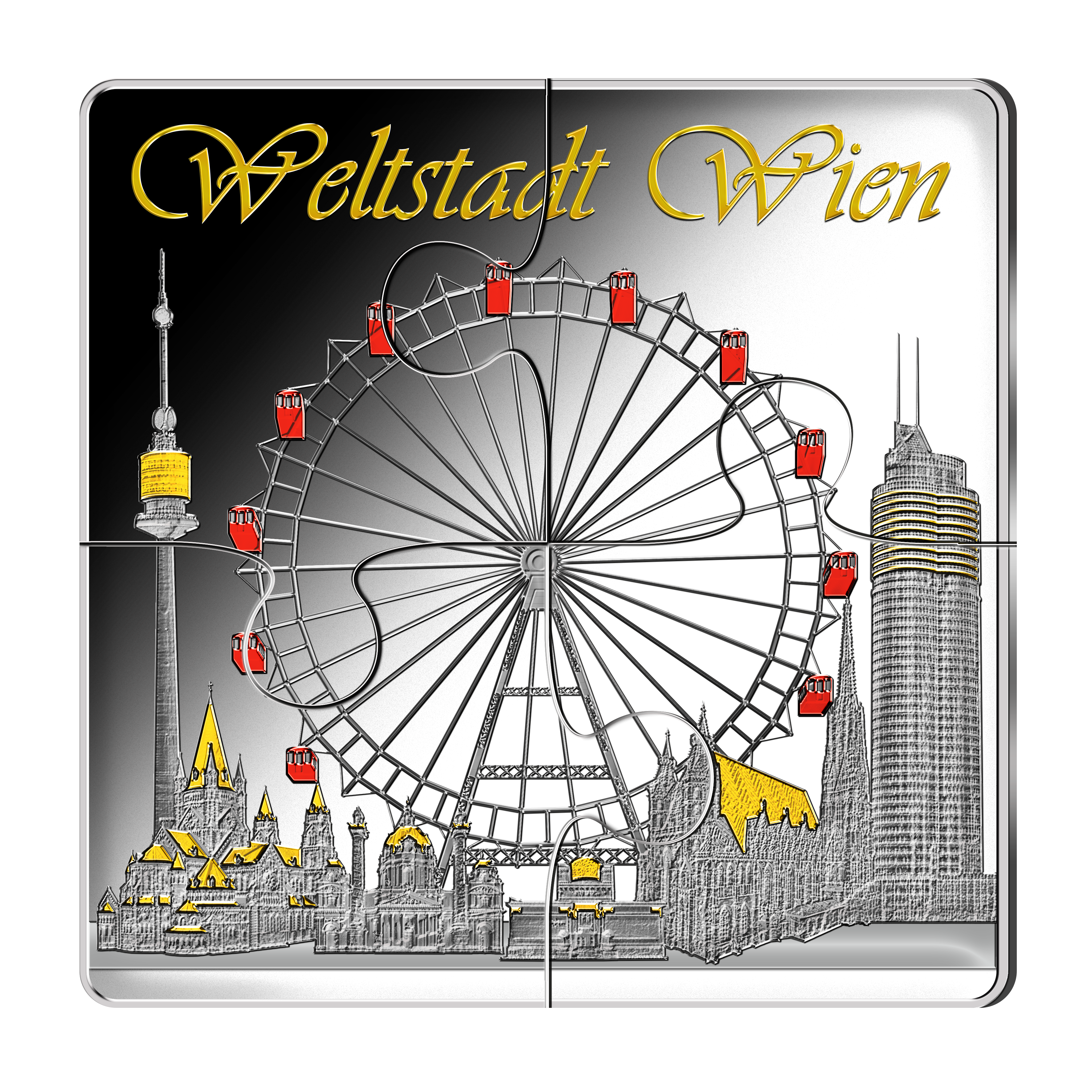 Puzzle-Ausgabe "Weltstadt Wien" aus 4 Unzen Silber