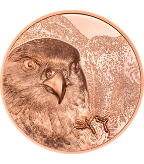 Kupfermünze "Mongolischer Falke" mit Ultra-Hoch-Relief