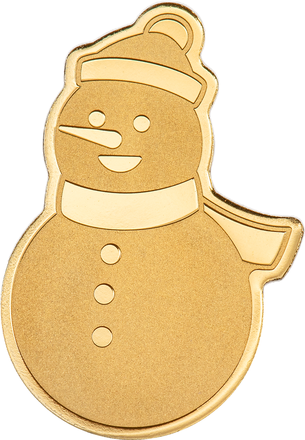 Shape-Münze "Schneemann" aus reinstem Gold