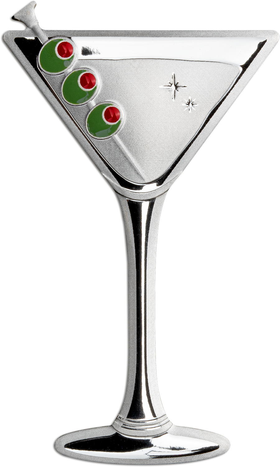 Silber-Shape-Münze "Cocktail Martini" in besonderer Form