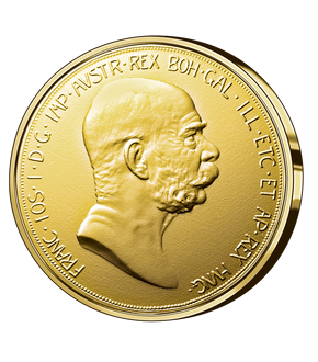 Gold-Neuprägung ''100 Kronen Gold 1908 Franz Joseph I.''