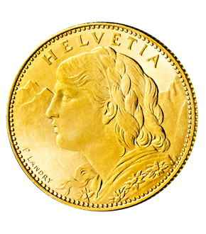Original-Goldmünze "Franken Vreneli" aus der Schweiz