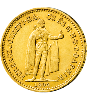 Die letzte 10-Kronen-Goldmünze von Kaiser Franz Joseph I. aus Ungarn