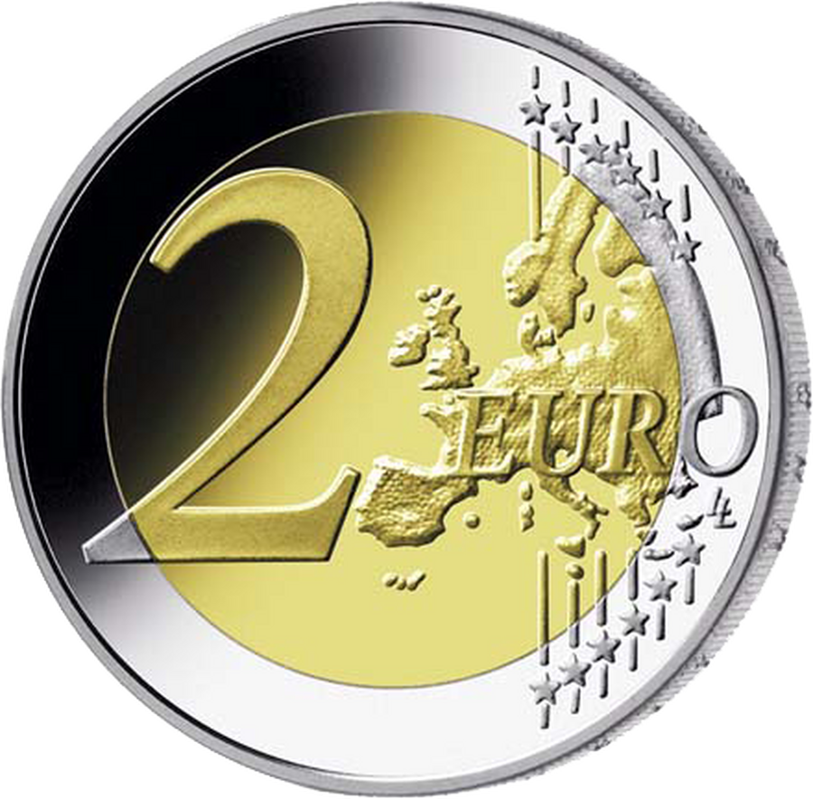 Die Rückseite der 2-Euro-Münze