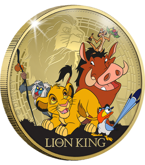 Disney Gedenkprägung ''König der Löwen'' veredelt mit Gold und brillanten Farben