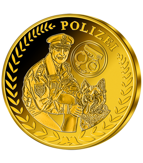 Die ''Polizei'' gewürdigt auf echtem Gold