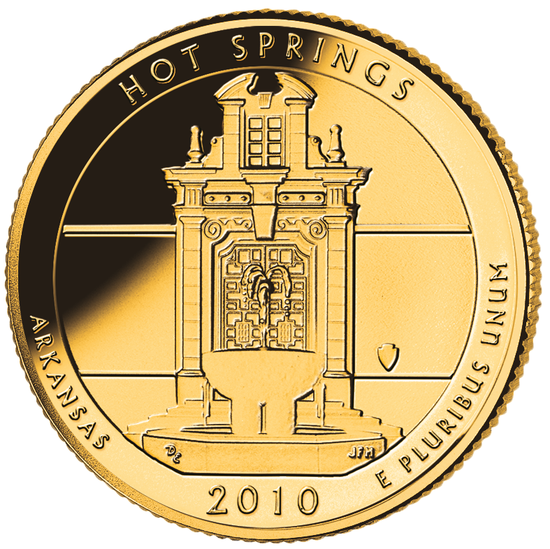 Exklusiv-Ausgaben "National Park Quarter-Dollars" der USA mit Feingold-Veredelung
