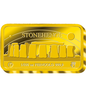 Exklusiver Gedenkbarren ''Stonehenge'' aus reinstem Gold
