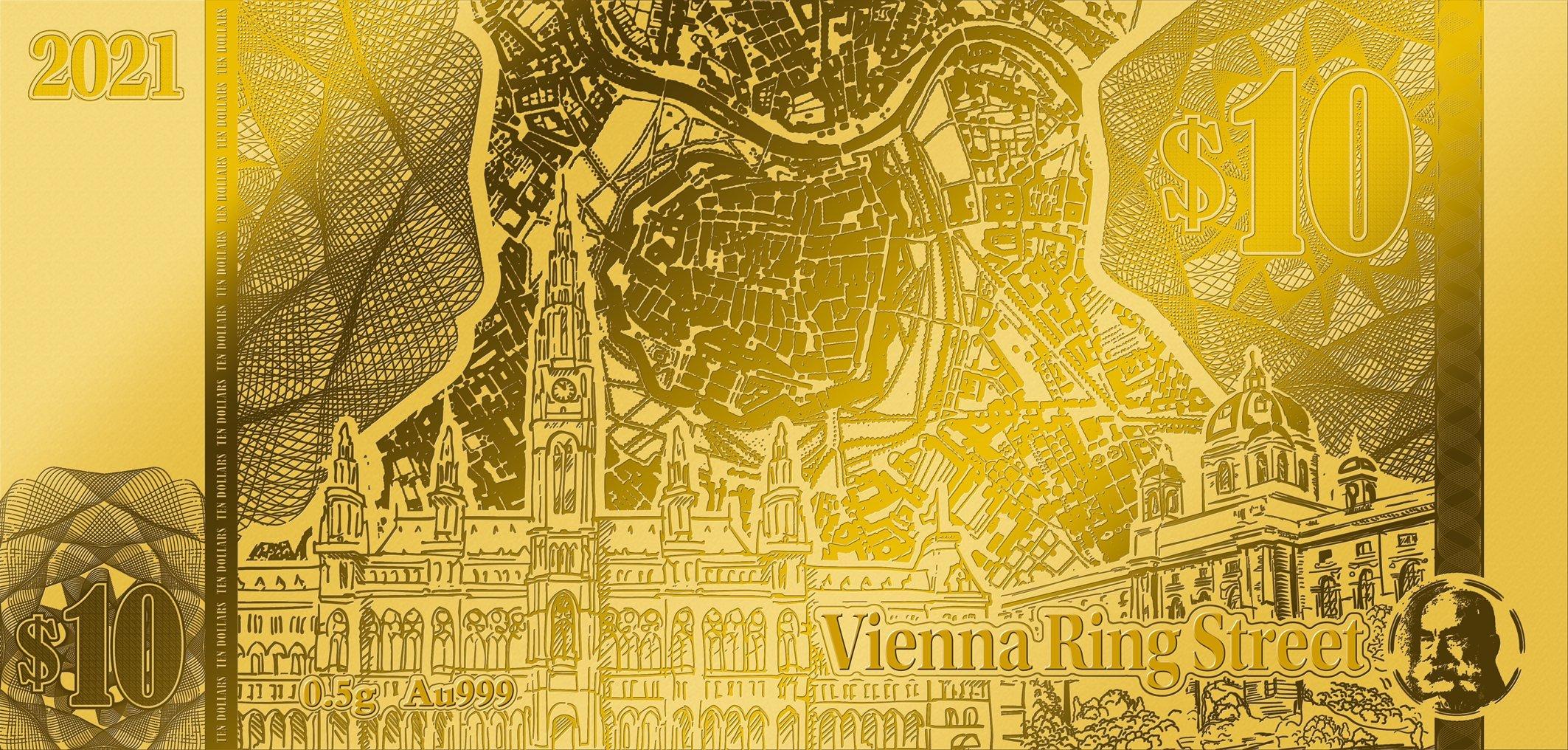 Offizielle Goldnoten-Münze ''Wiener Ringstraße"