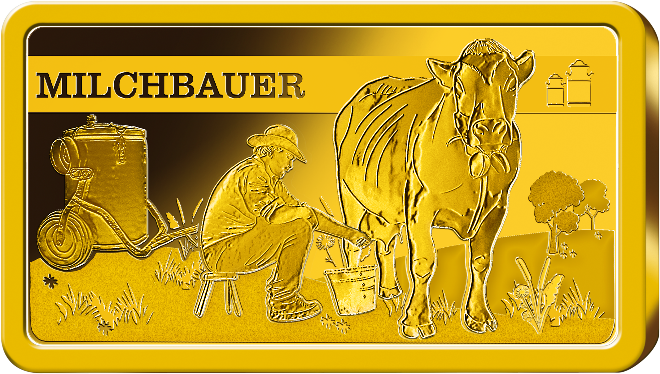 Gedenkbarren ''Milchbauer'' aus reinstem Gold (999,9/1000)