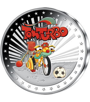 Gedenkausgabe "Tom Turbo" aus edlem Silber mit Teilkoloration