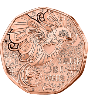 5 Euro Neujahrsmünzen 2022 'S Glück is a Vogerl 