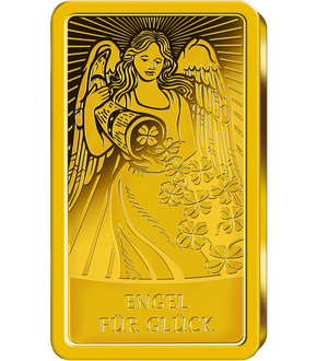 Der "Engel für Glück" - Gedenkbarren aus reinstem Gold