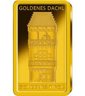 Gedenkbarren "Goldenes Dachl" aus reinstem Gold