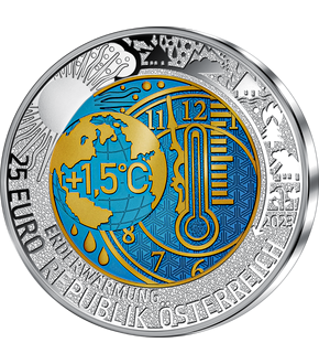25 Euro Silber-Niob-Münze 2023 "Erderwärmung"