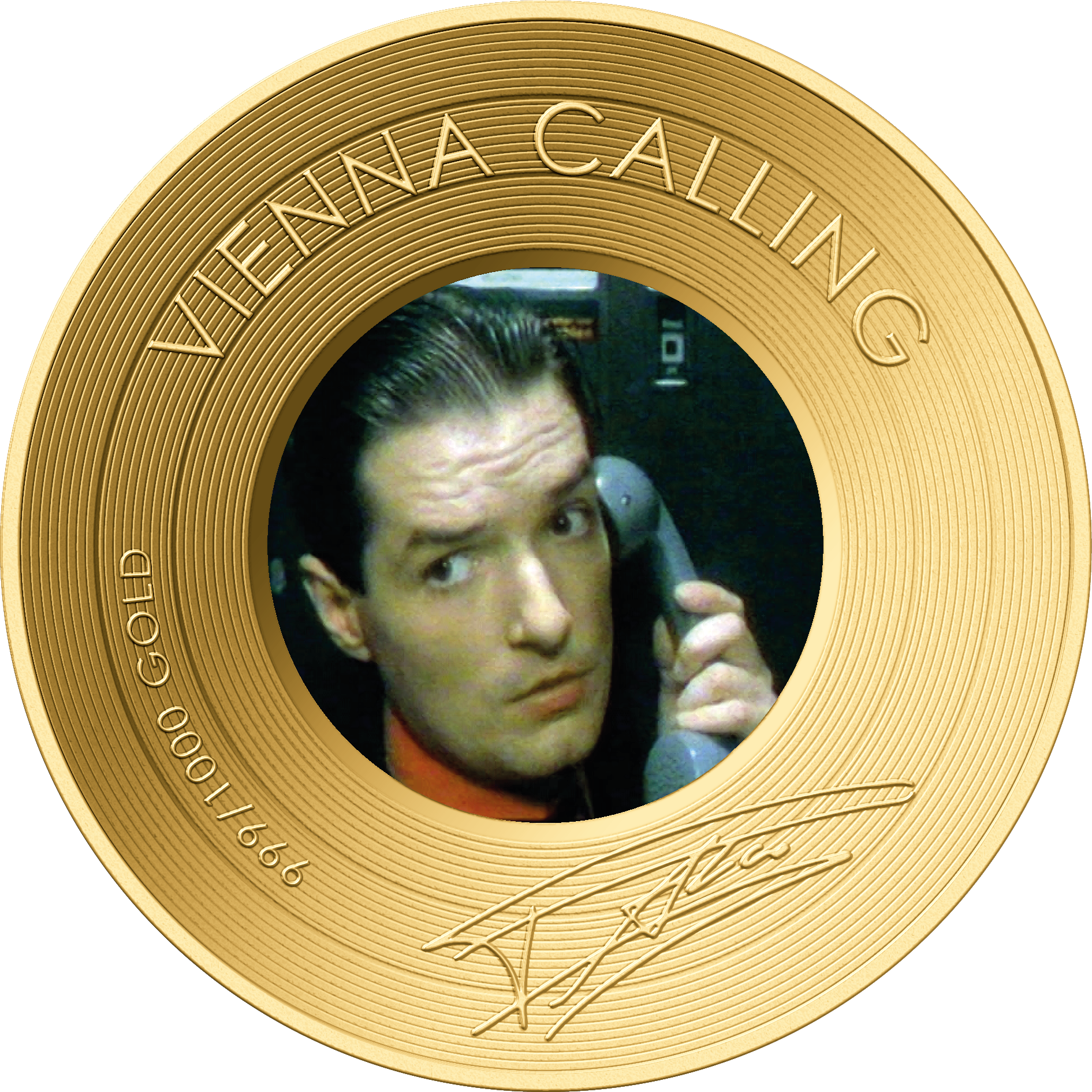Exklusive Gedenkmünze "Falco - Vienna Calling" aus reinem Gold