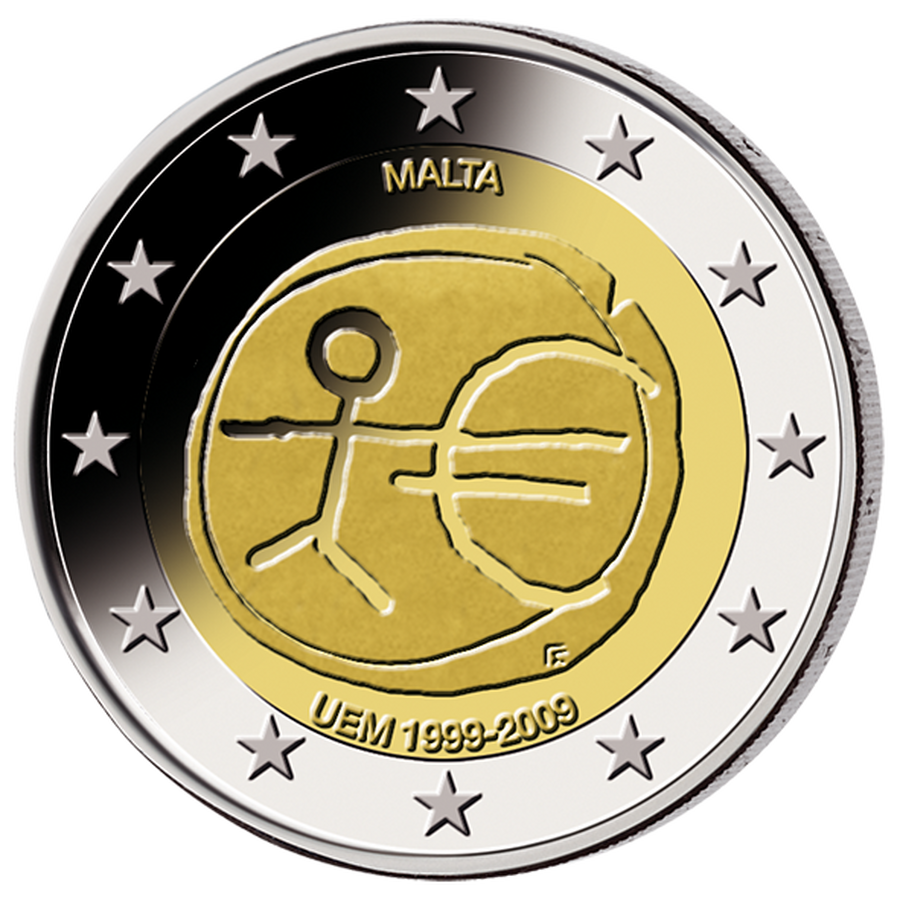 Die Vorderseite der 2-Euro-Münze
