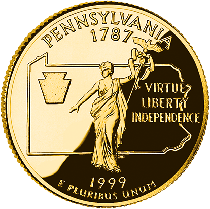 US-Quarter-Dollars mit Gold-Veredelung